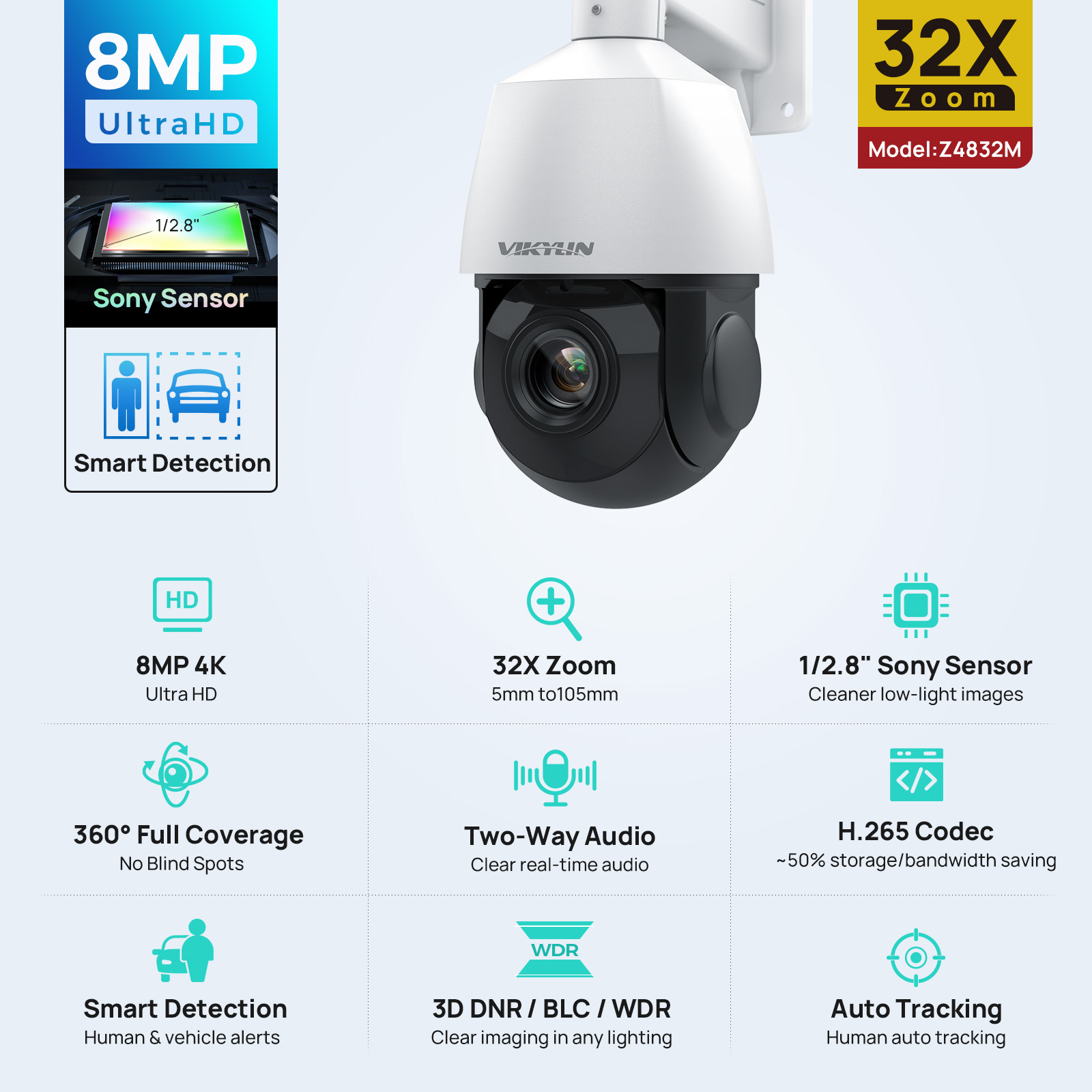 Vikylin 4K 8MP PTZ 32X Zoom 10 - Humidity Dome Kit review and price