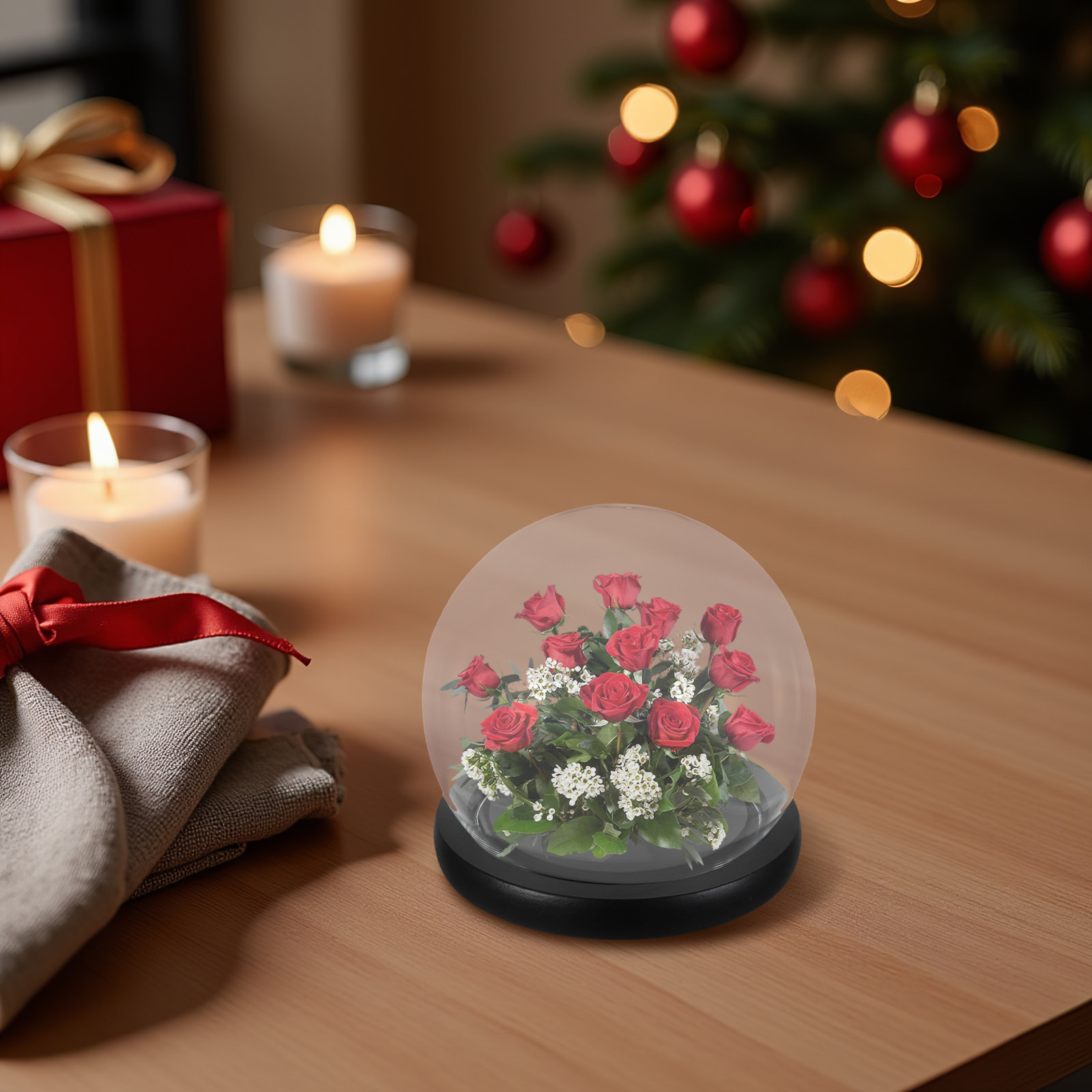 Glass Cloche Dome with Solid W - Plastic Dome Clear review and price